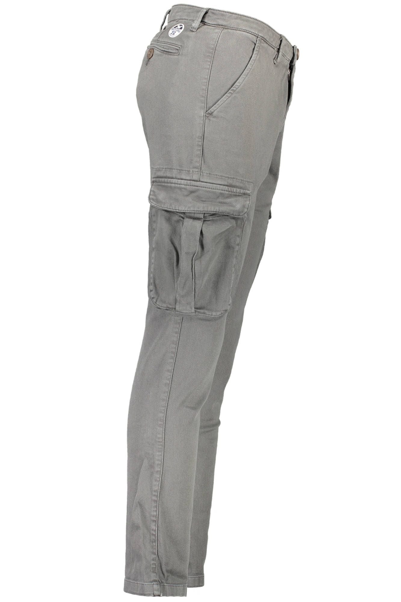 Gray Cotton Men Trouser