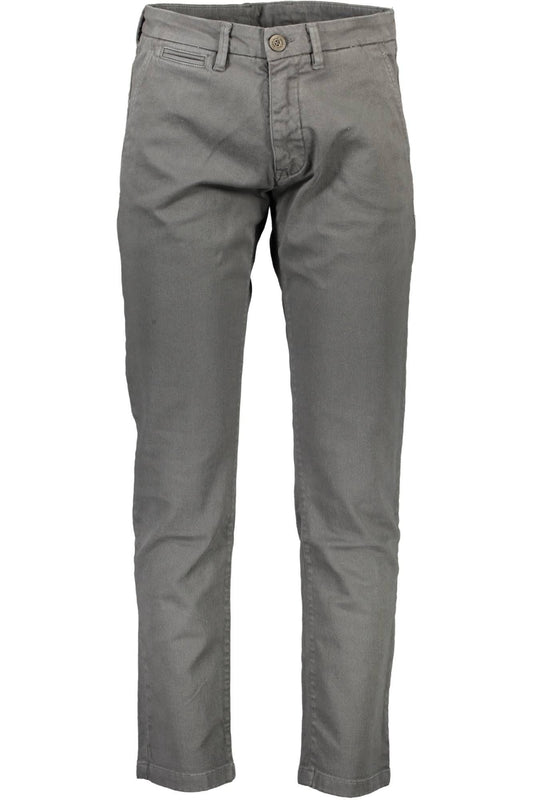 Gray Cotton Men Trouser