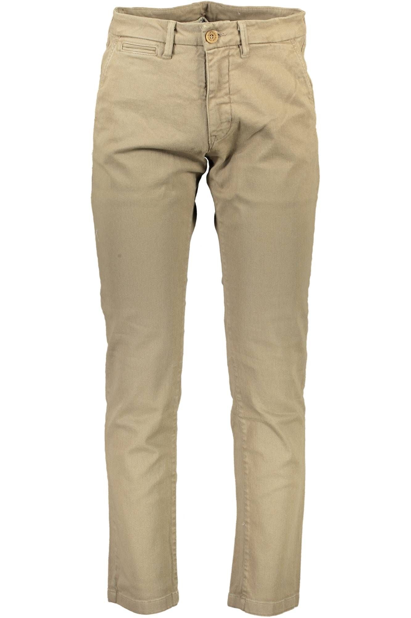 Beige Cotton Men Pant