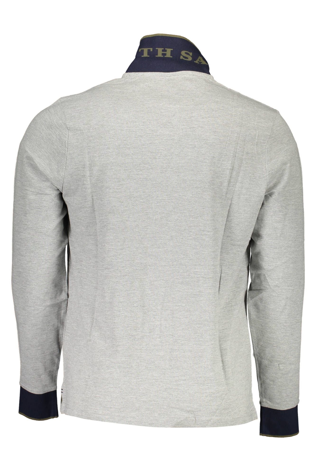 Gray Cotton Men Polo Shirt