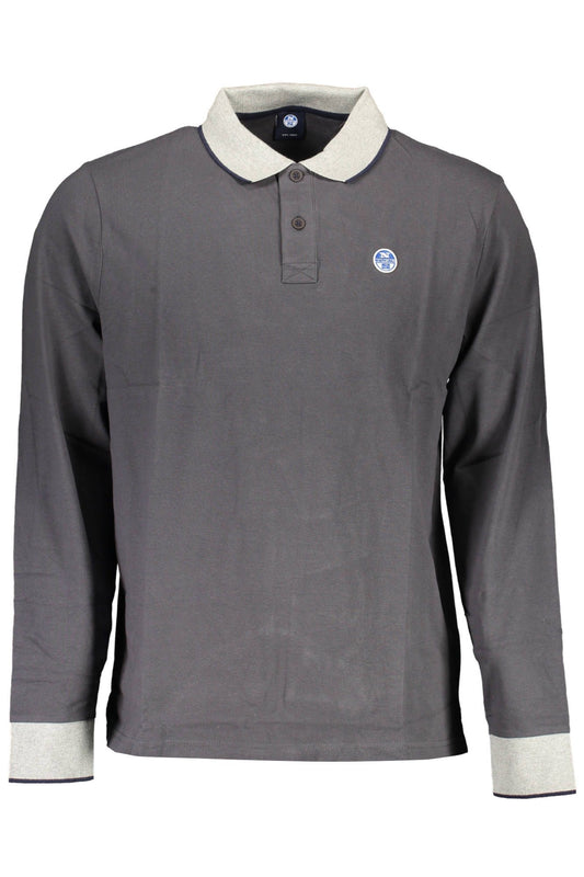 Gray Cotton Men Polo Shirt