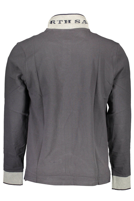 Gray Cotton Men Polo Shirt