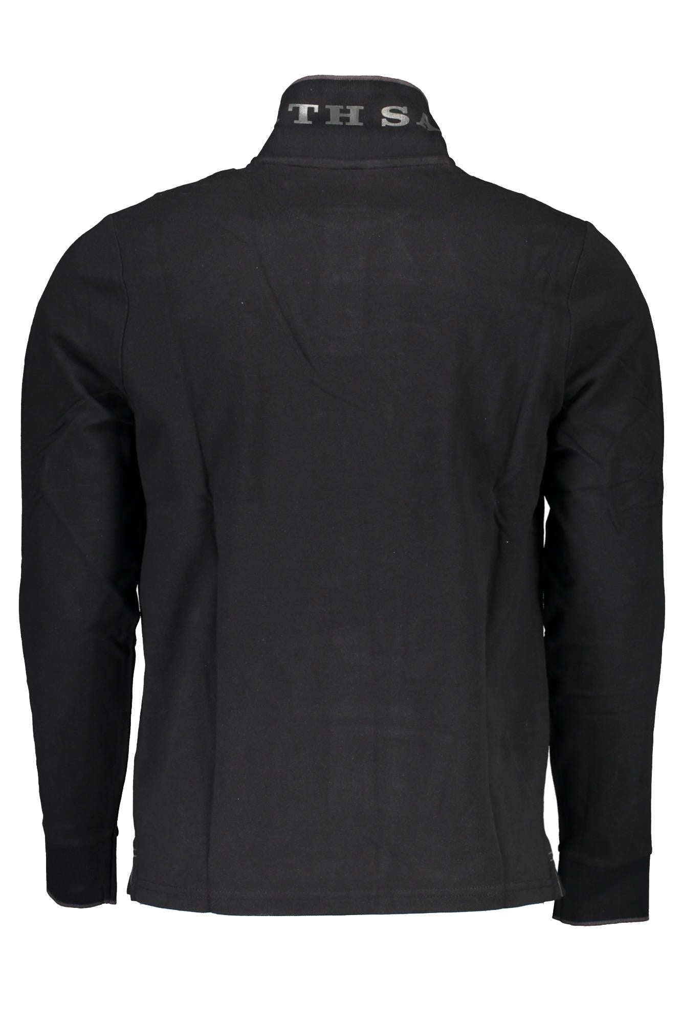 Black Cotton Men Polo Shirt