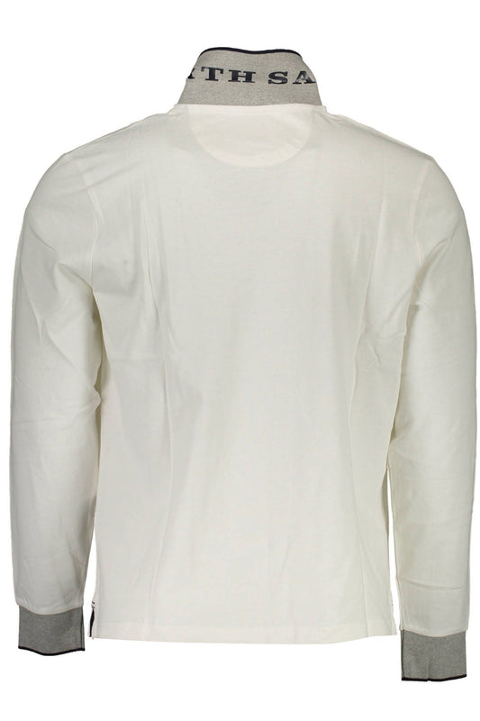 White Cotton Men Polo Shirt