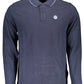 Blue Cotton Men Polo
