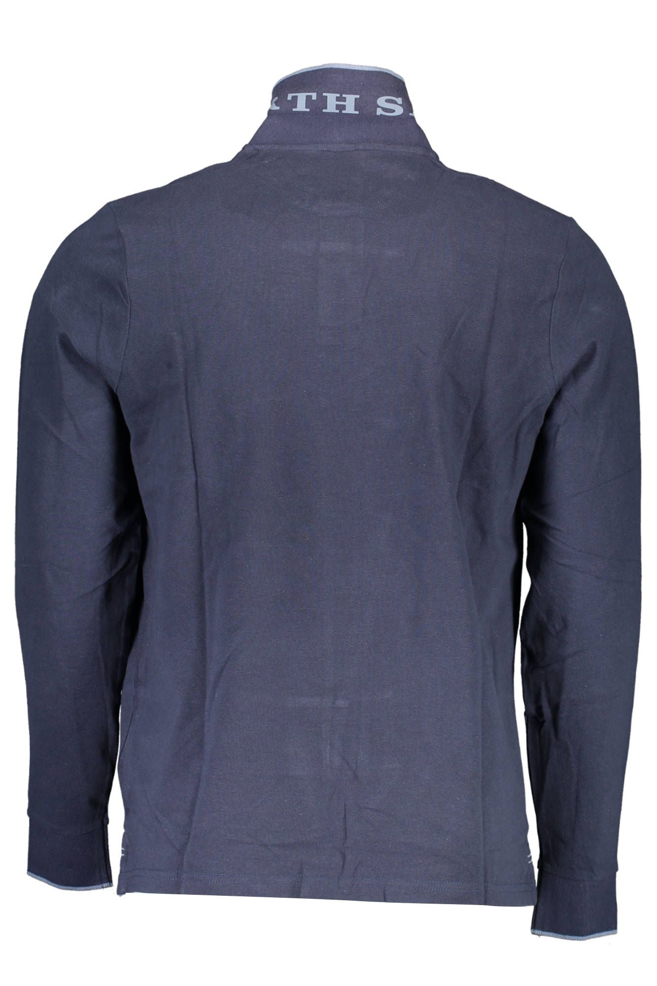 Blue Cotton Men Polo