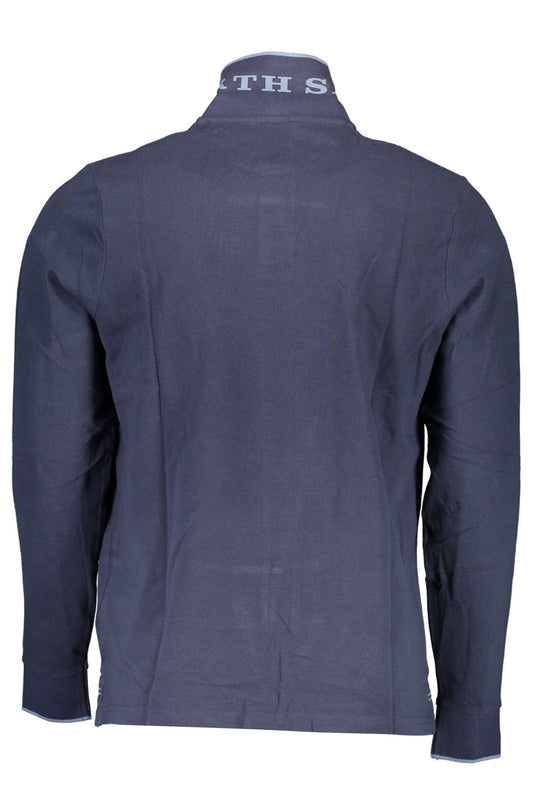 Blue Cotton Men Polo