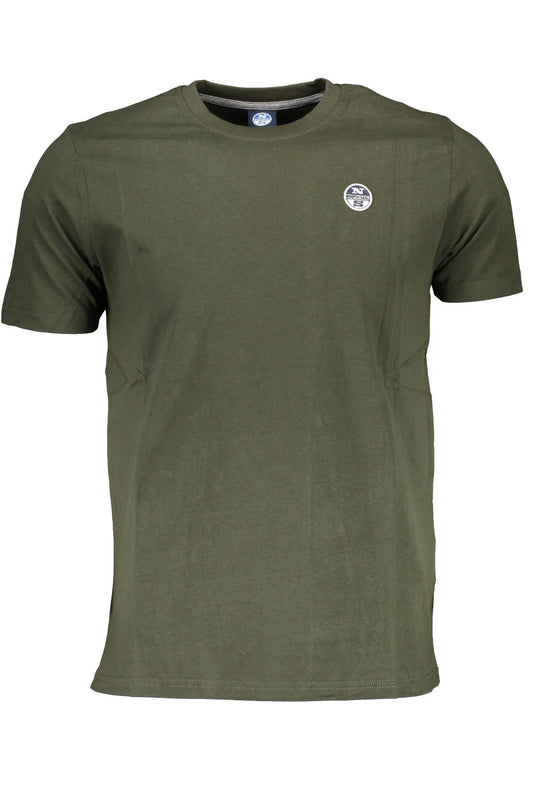 Green Cotton Men T-Shirt