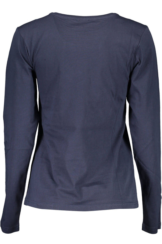 Blue Cotton Women T-Shirt