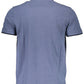 Blue Cotton Men Polo Shirt