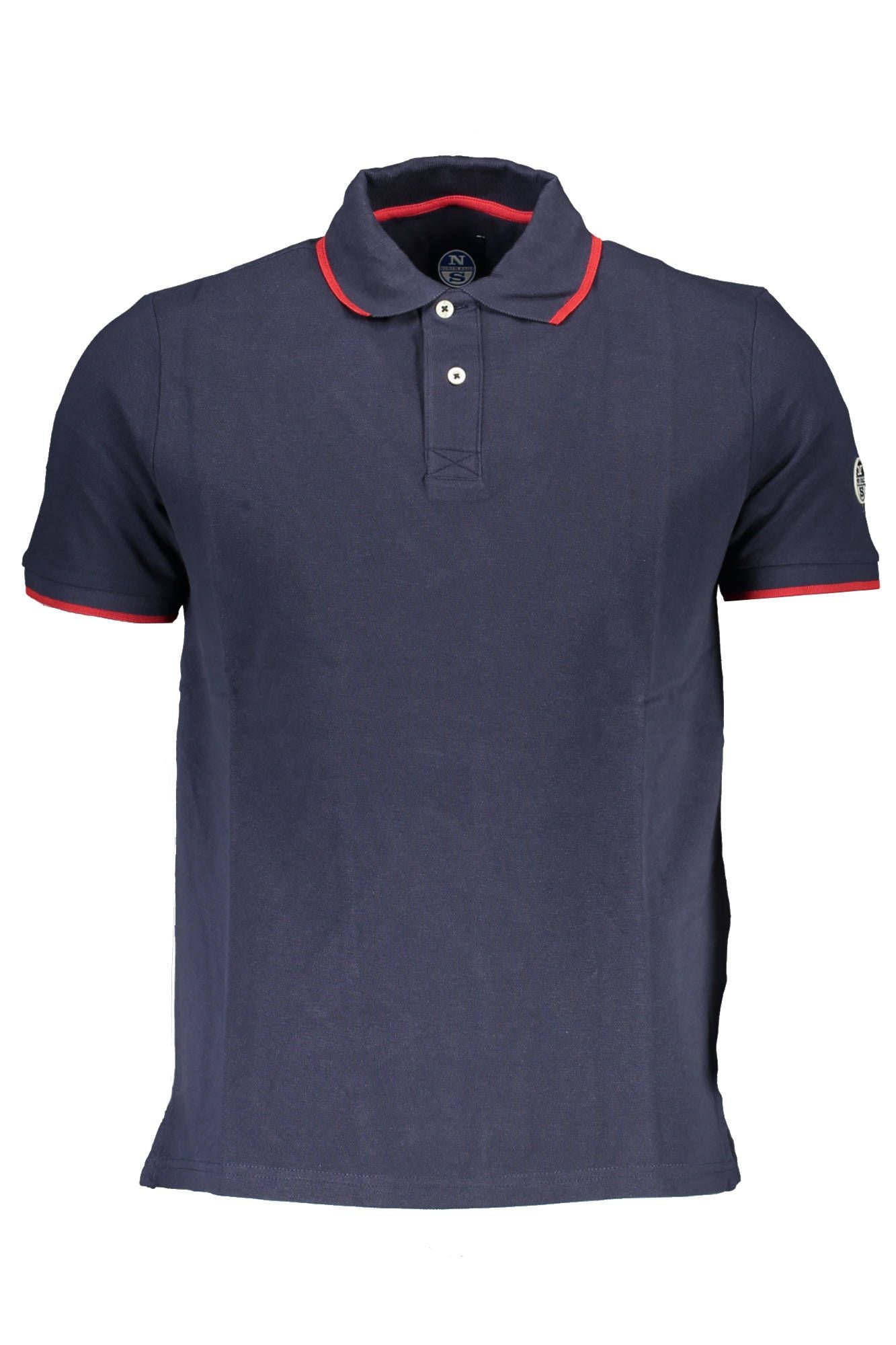 Blue Cotton Men Polo Shirt
