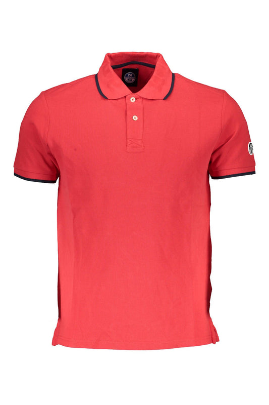 Red Cotton Men Polo Shirt