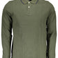 Green Cotton Men Polo Shirt