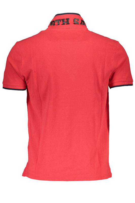 Red Cotton Men Polo Shirt