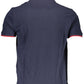 Blue Cotton Men Polo Shirt