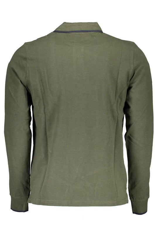 Green Cotton Men Polo Shirt