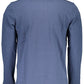 Blue Cotton Men Polo Shirt