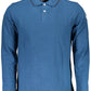Blue Cotton Men Polo Shirt