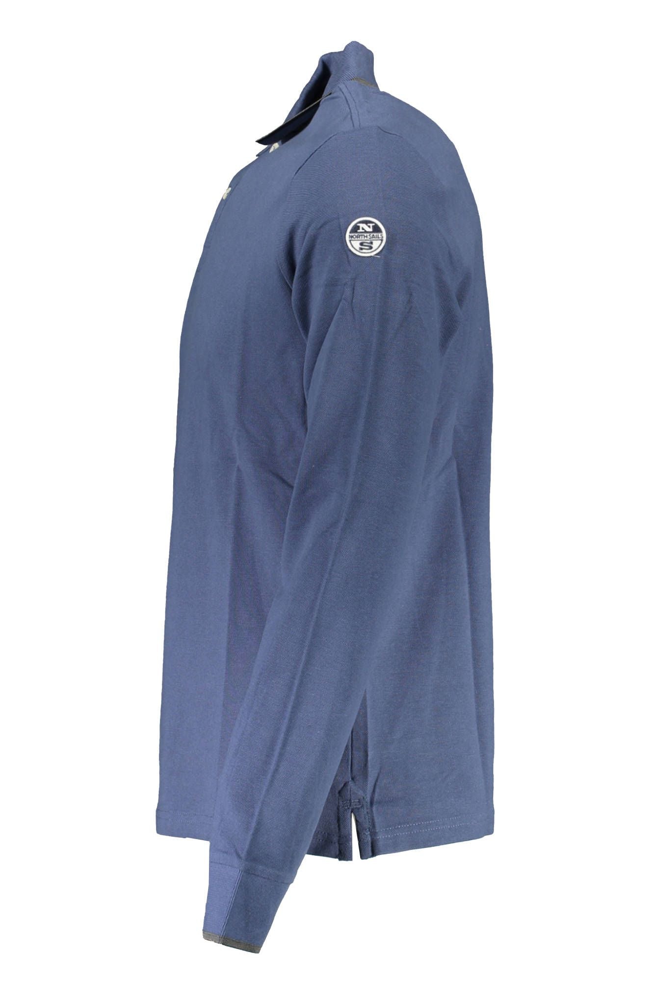 Blue Cotton Men Polo Shirt