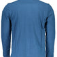 Blue Cotton Men Polo Shirt