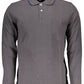 Gray Cotton Men Polo Shirt