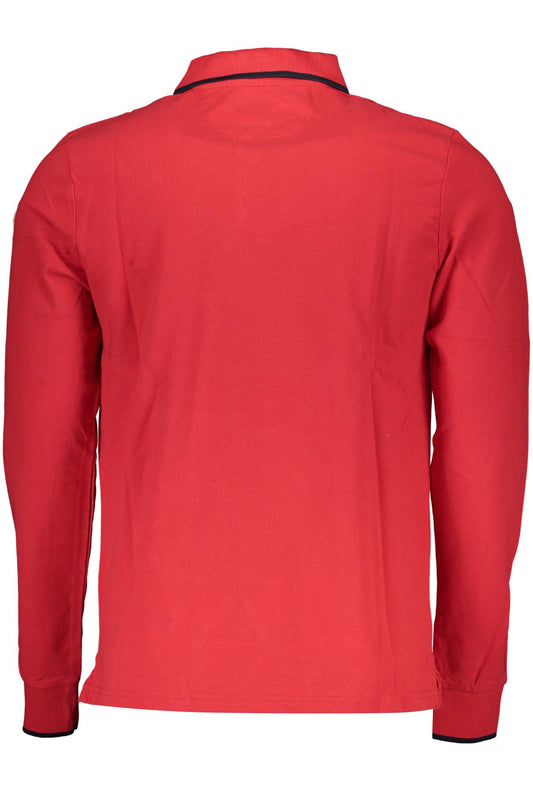 Red Cotton Men Polo Shirt