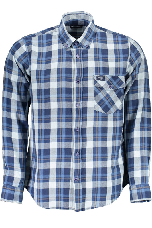 Blue Cotton Men Shirt