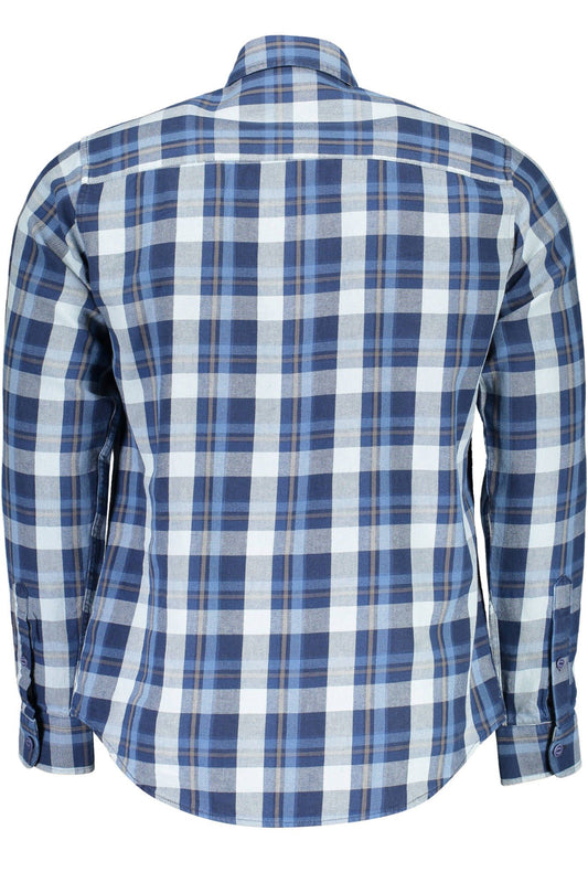 Blue Cotton Men Shirt