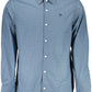 Blue Cotton Men Shirt