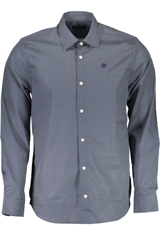 Blue Cotton Men Shirt