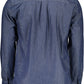 Blue Cotton Men Shirt