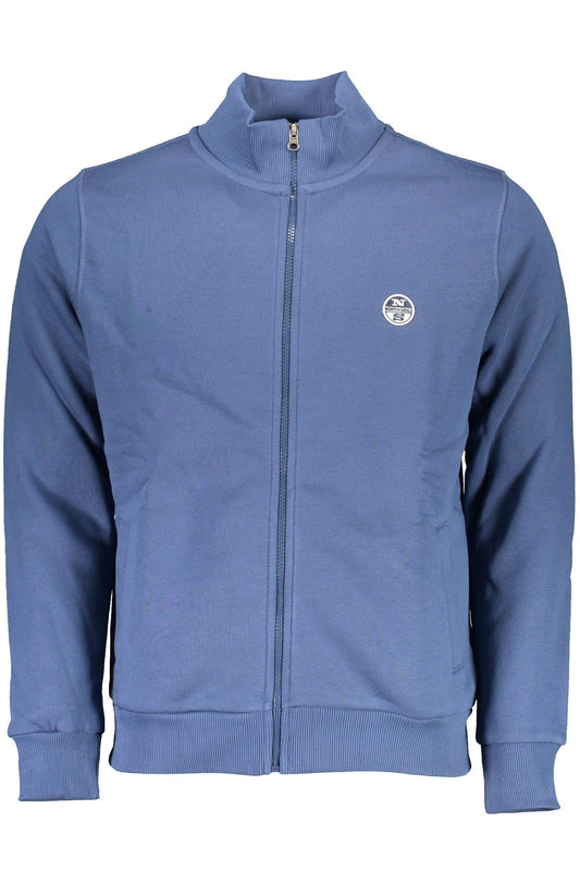 Blue Cotton Men Sweater