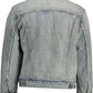 Light Blue Cotton Men Jacket