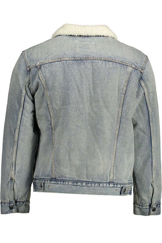 Light Blue Cotton Men Jacket