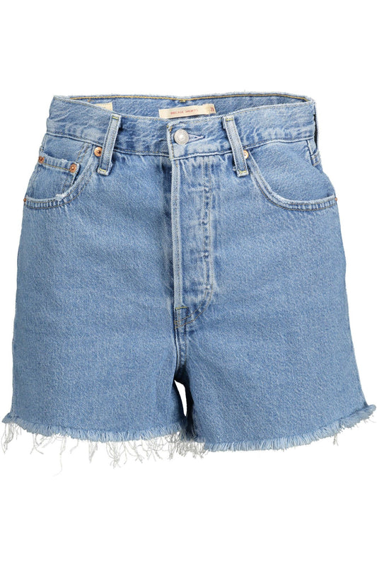 Light Blue Cotton Women Shorts