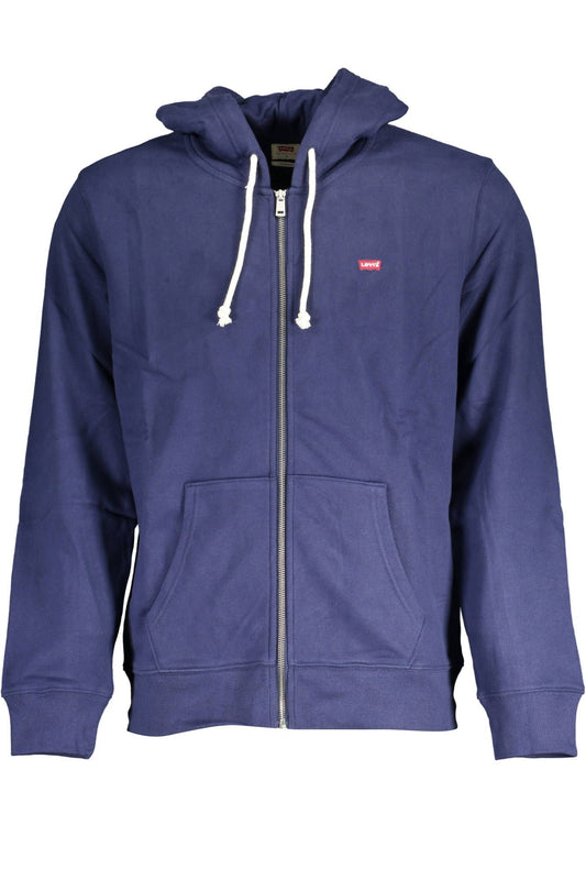 Blue Cotton Men Sweater