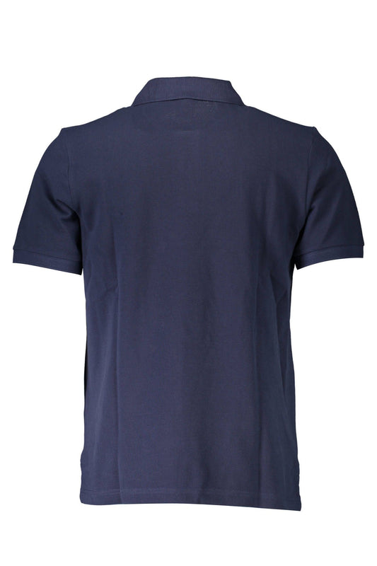 Blue Cotton Men Polo