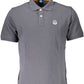 Gray Cotton Men Polo Shirt