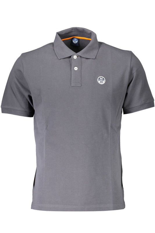 Gray Cotton Men Polo Shirt
