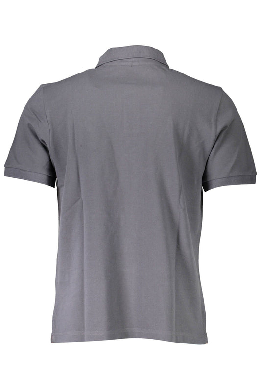 Gray Cotton Men Polo Shirt
