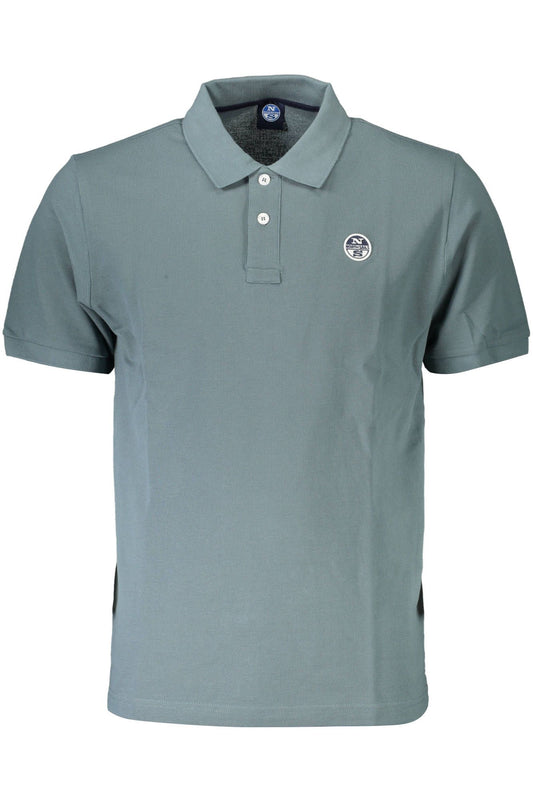 Green Cotton Men Polo Shirt