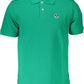 Green Cotton Men Polo Shirt