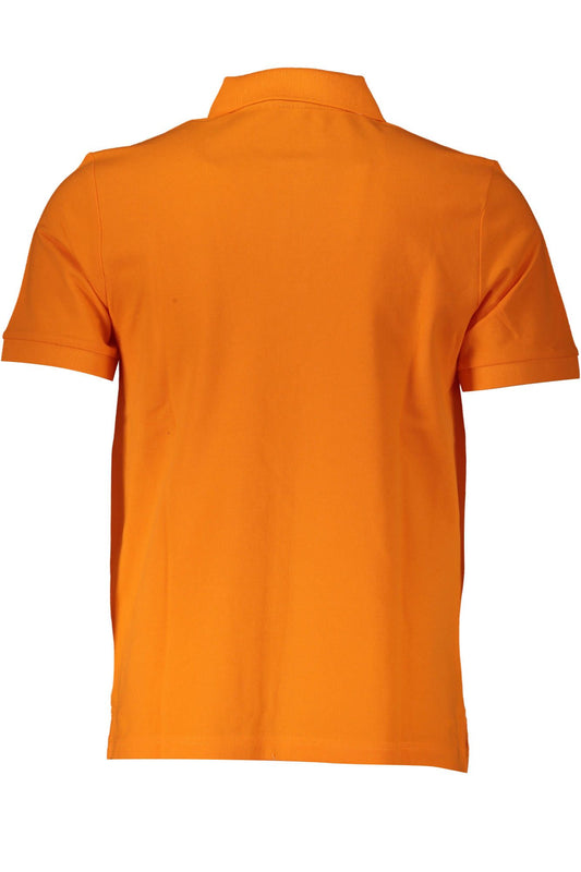 Orange Cotton Men Polo Shirt