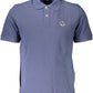 Blue Cotton Men Polo Shirt