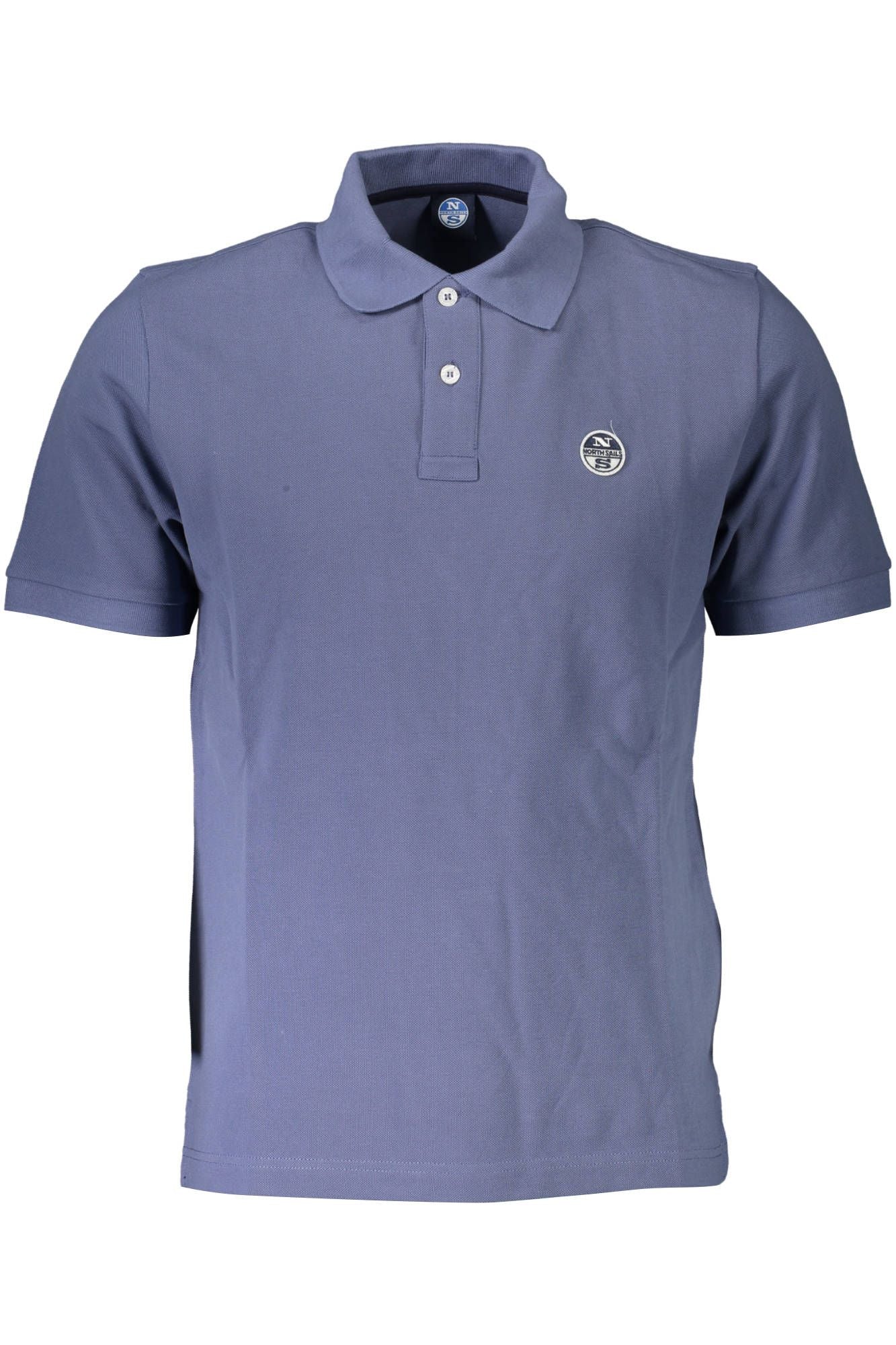 Blue Cotton Men Polo Shirt