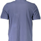 Blue Cotton Men Polo Shirt