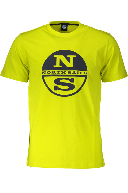 Yellow Cotton Men T-Shirt