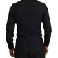 Elegant Slim Fit Black Cotton Dress Shirt