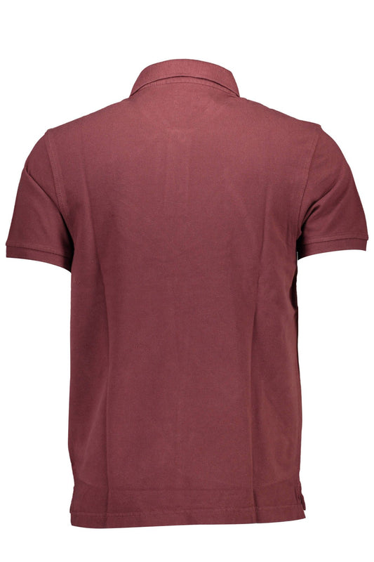 Red Cotton Men Polo Shirt