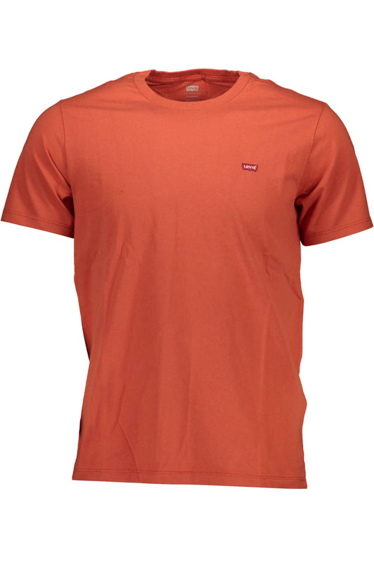 Orange Cotton Men T-Shirt